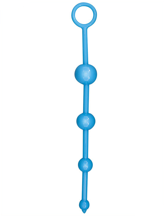 Анальная цепочка Funky Butt Beads, голубая, 30x280 мм