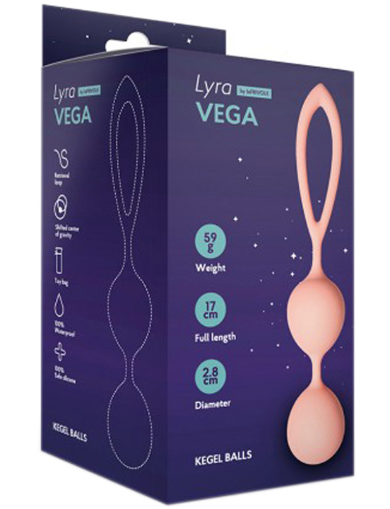 Шарики Кегеля со смещённым центом тяжести Vega, персиковый, 2,8x17 см