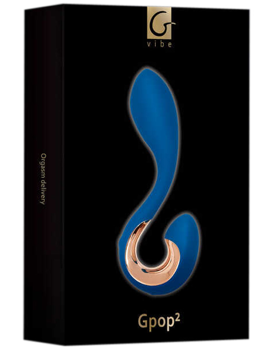 Анально-вагинальный вибратор Gpop², индиго, 28x125 мм
