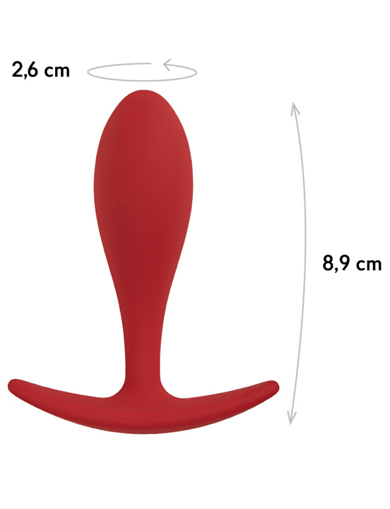 Анальная пробка Lito, бордовая, 2.6x8 см
