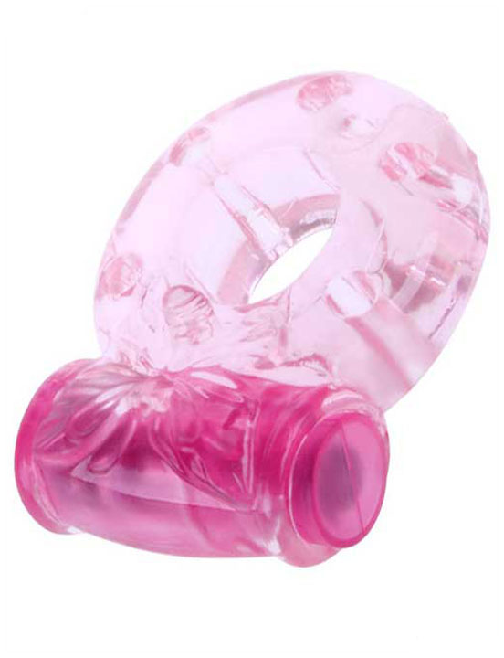 Кольцо «Бабочка» с мини-вибратором, розовое, 18x40 мм
