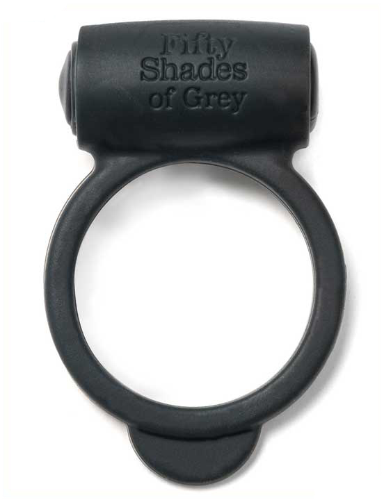 Эрекционное кольцо Fifty Shades of Grey Yours and Mine с вибрацией, силикон, чёрное