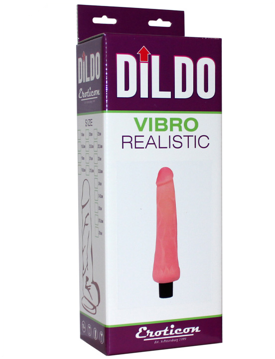 Вибратор Eroticon Vibro Realistic, ультраскин, 34x250 мм