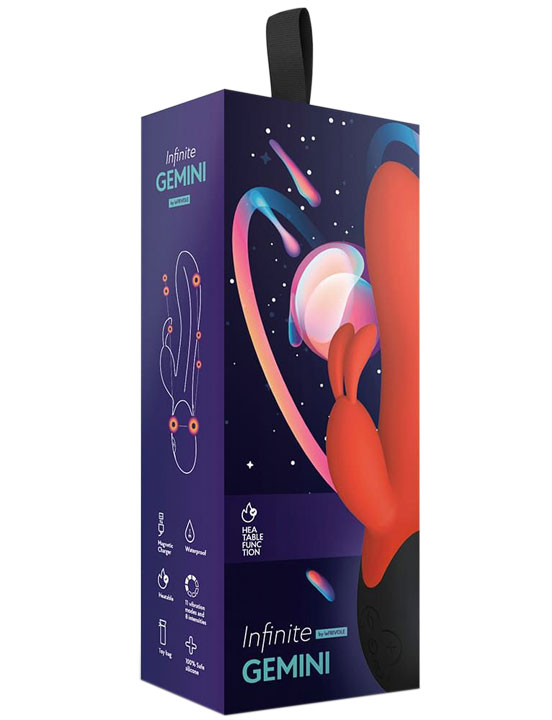 Вибратор кролик Gemini, алый