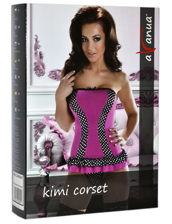 Корсет Kimi, чёрно-розовый, S/M