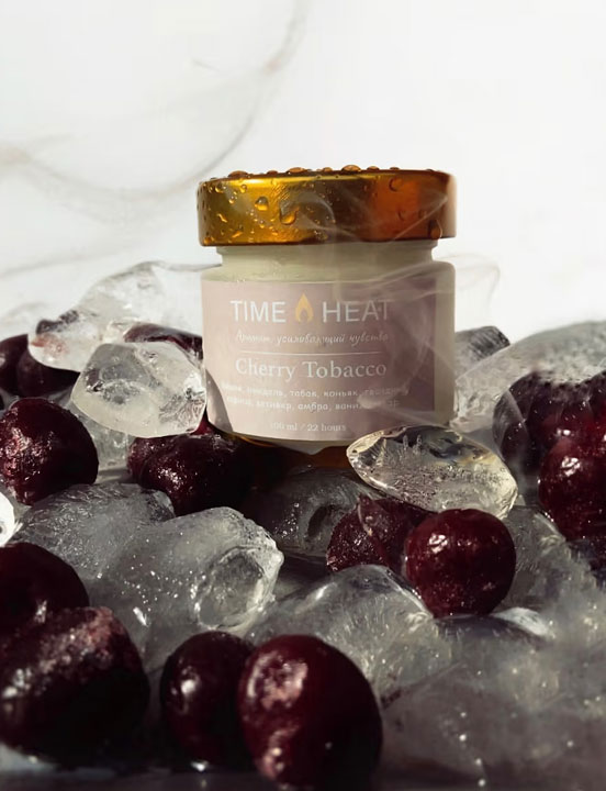 Ароматическая свеча в банке TIME HEAT «Cherry Tobacco», 100 мл