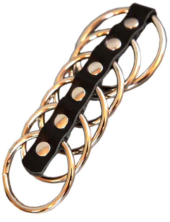 Сбруя на фаллос и мошонку, 6 колец, чёрная, размер универсальный