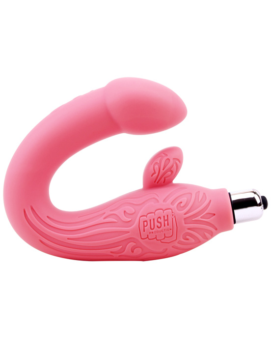 Вибромассажёр для точки G и стимуляции клитора, розовый