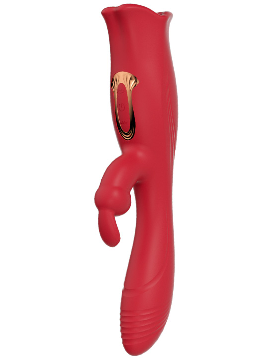 Вибратор-кролик Slime c стимуляцией клитора, красный