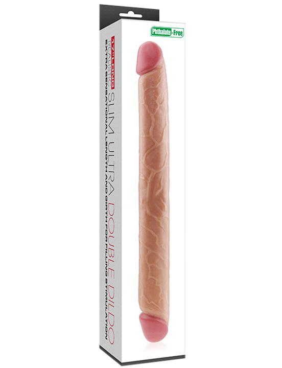 Фаллоимитатор двусторонний King size Realistic Slim Ultra Double Dildo, телесный, 45x450 мм
