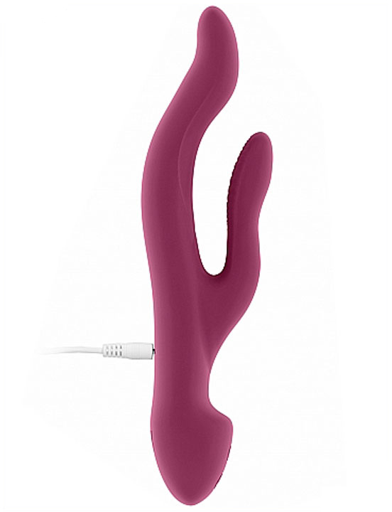 Вибратор гибкий двойной Keira, USB, 27x213 мм