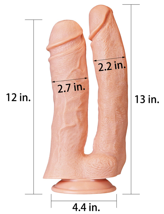 Фаллоимитатор двойной Realistic Mega Double Dildo, телесный