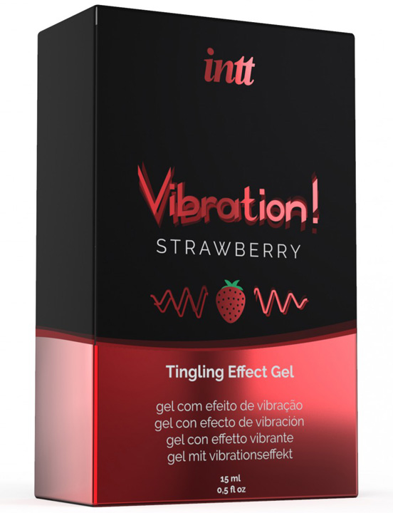 Жидкий интимный гель Strawberry с эффектом вибрации, 15 мл