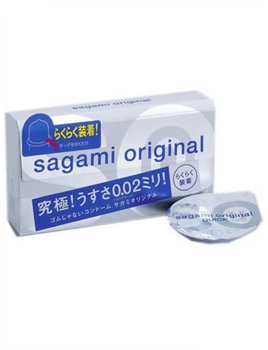 Презервативы Sagami Quick Original 0.02, тонкие, полиуретановые, 6 шт.