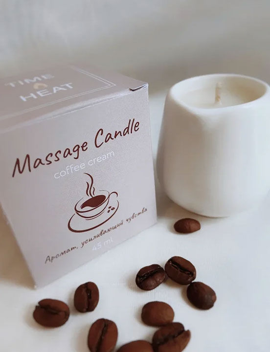 Массажная свеча в молочнике TIME HEAT «Кофейный крем», 45 мл