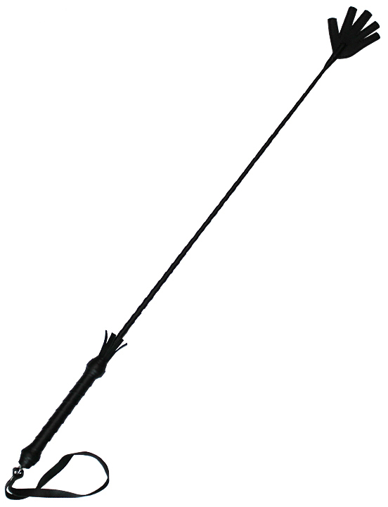 Стек с плетёной ручкой, наконечник «ладошка», чёрный, 680 мм