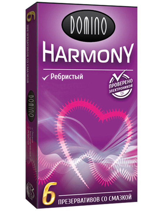 Презервативы DOMINO Harmony ребристые, 6 шт.