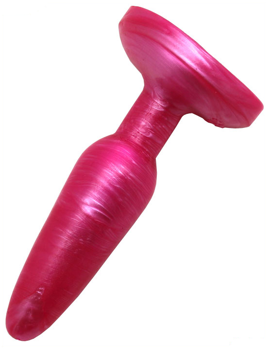 Анальная пробка, гелевая, розовая, 35x130 мм