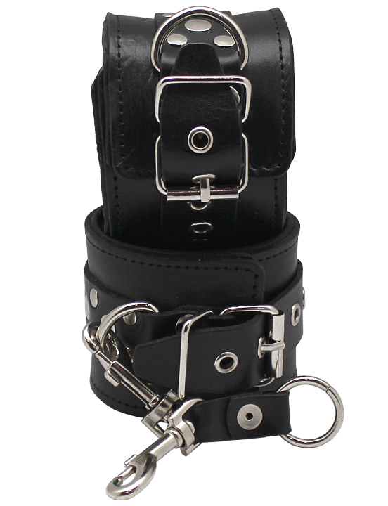 Наручники узкие, на мягкой подкладке, чёрные, размер универсальный