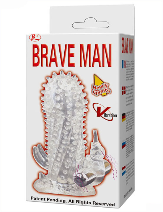 Насадка с вибропулькой, рельефная, прозрачная, 50x140 мм