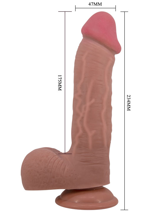 Фаллоимитатор Emeka реалистичный с эффектом скользящей кожи, 47x234 мм
