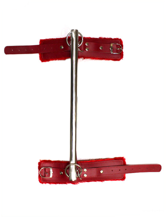 Распорка на руки, кожа, металл, красная