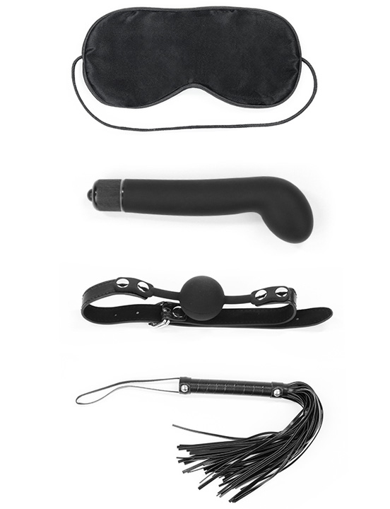 Набор Deluxe Bondage Kit для игр (маска, вибратор, кляп, плётка)
