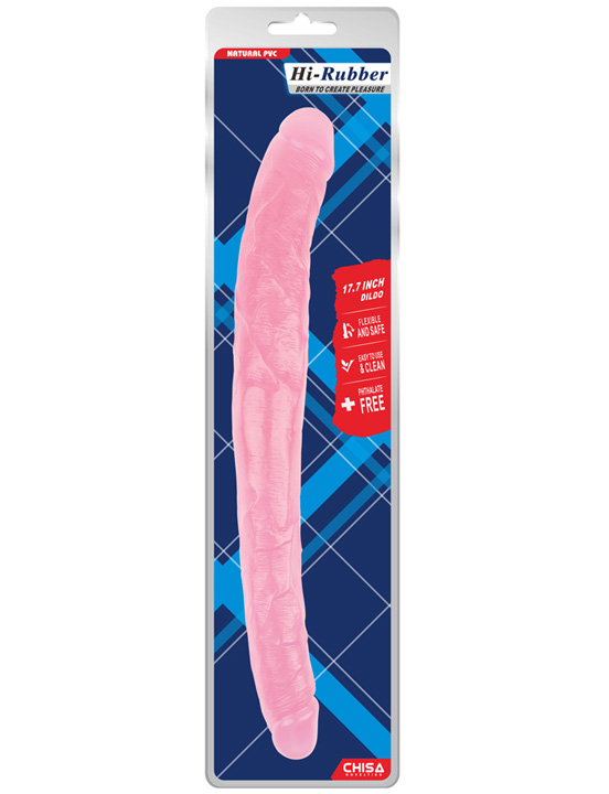 Фаллоимитатор сдвоенный, розовый, 37-46x450 мм