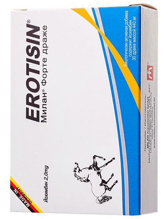 Средство для повышения либидо «Erotisin Милан форте драже», 30 шт.