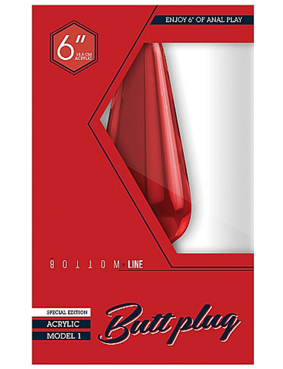 Анальная пробка MODEL 1, красная, 47x155 мм