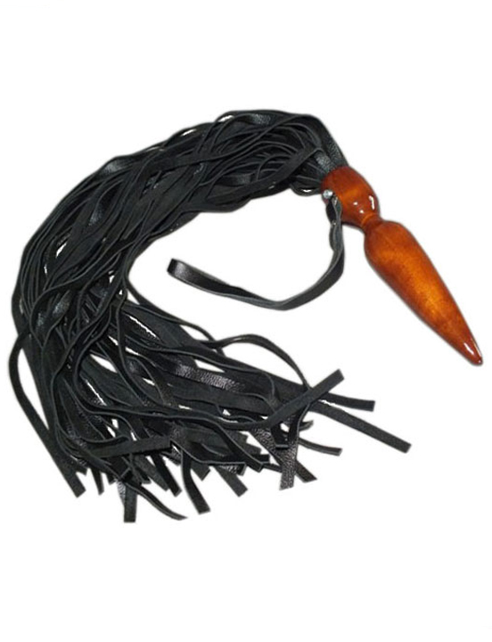 Флогер, ручка деревянная «конус», лакированный, чёрный