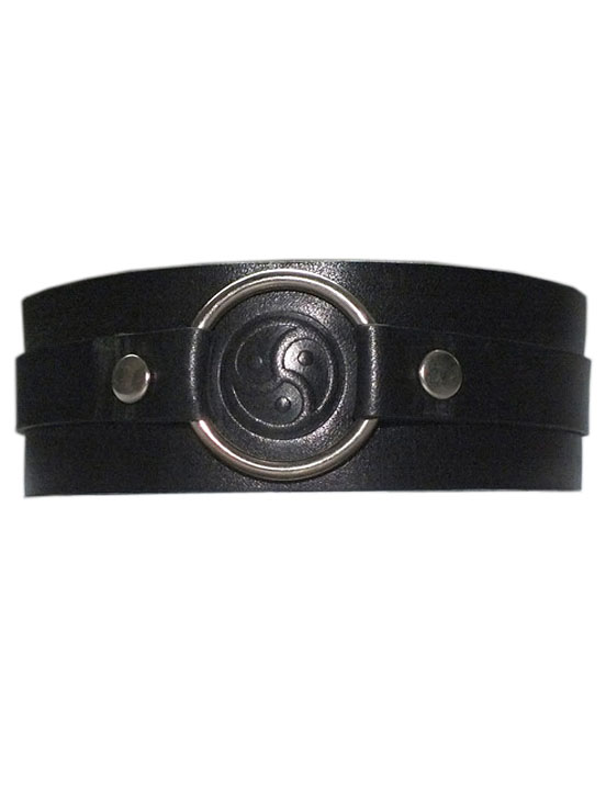 Ошейник с кольцом, чёрный, размер универсальный