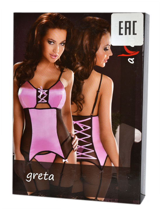 Корсет с подвязками Greta, розовый, S/M