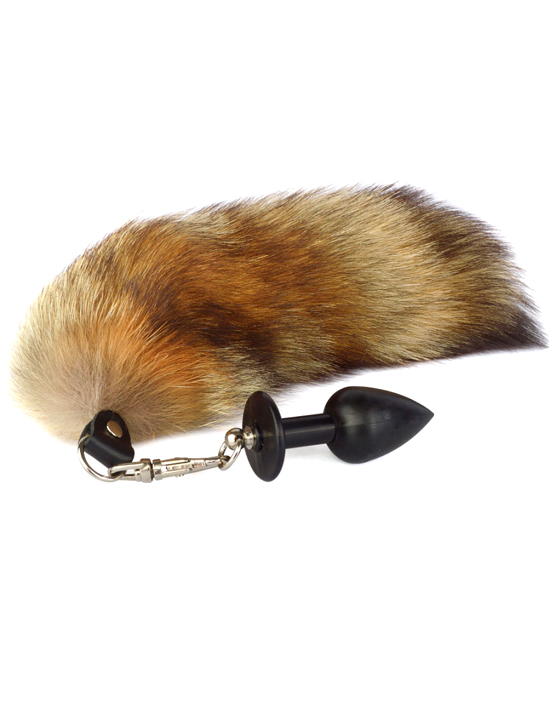Анальная пробка с брелоком лиса, чёрная