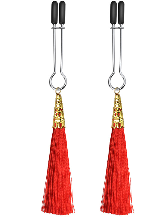 Зажимы Glamor Tassel Nipple Clamp на соски с декоративными красными кисточками