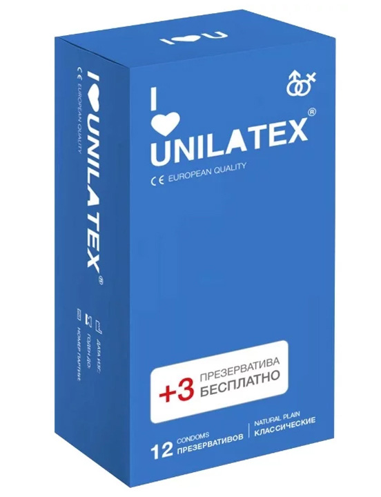 Презервативы Unilatex Natural Plain, классические, 12 шт.
