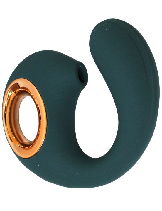 Вибратор Eroticon Any с вакуумно-волновой стимуляцией, зелёный, 30x85x175 мм