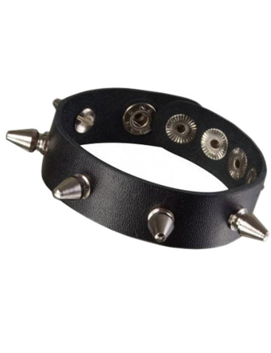 Браслет с шипами, чёрный