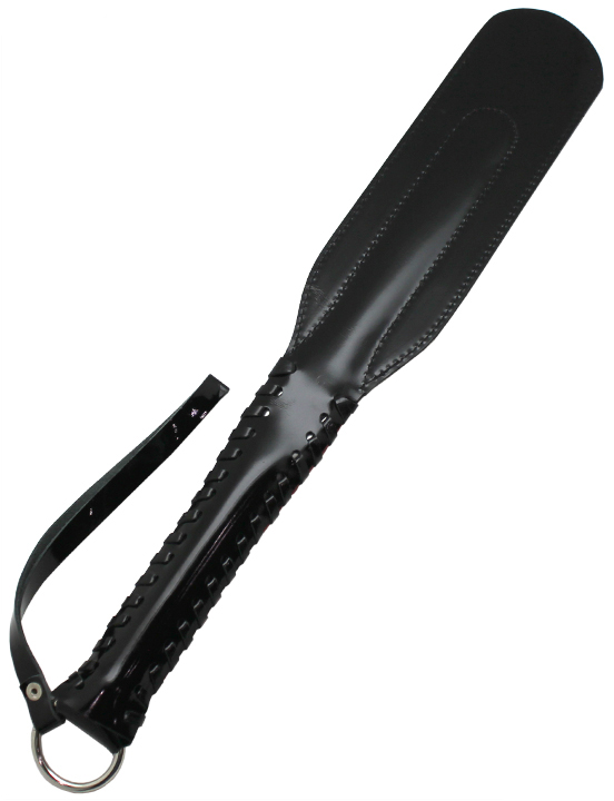 Хлопушка узкая, лакированная, красно-чёрная