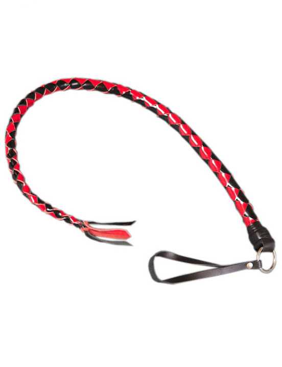 Плеть однохвостая, лакированная, чёрно-красная, 880 мм