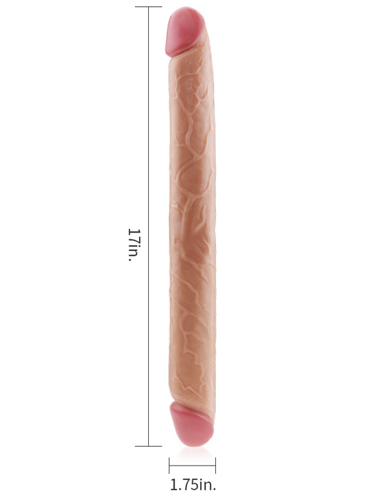 Фаллоимитатор двусторонний King size Realistic Slim Ultra Double Dildo, телесный, 45x450 мм