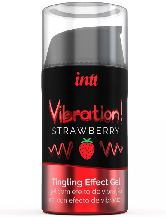 Жидкий интимный гель Strawberry с эффектом вибрации, 15 мл