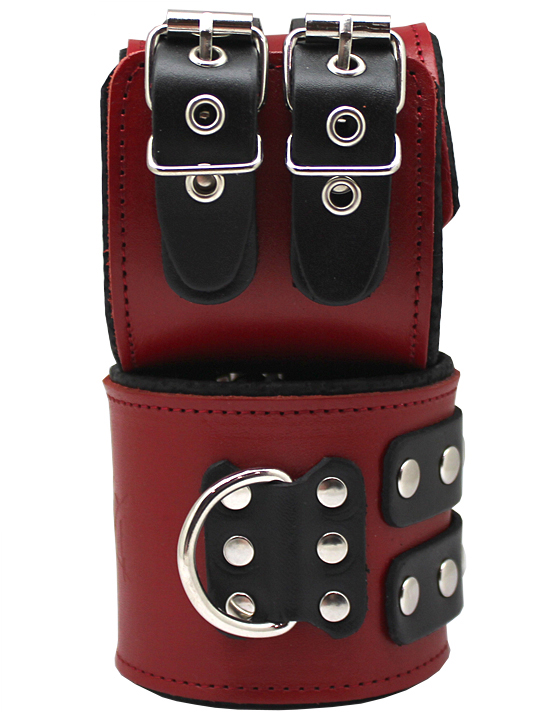 Наручники широкие, на мягкой подкладке, красные, размер универсальный