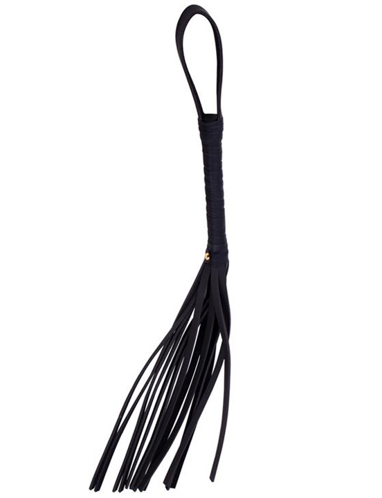 Плеть Pleasure Whip, 20 полос из искусственной кожи, чёрная