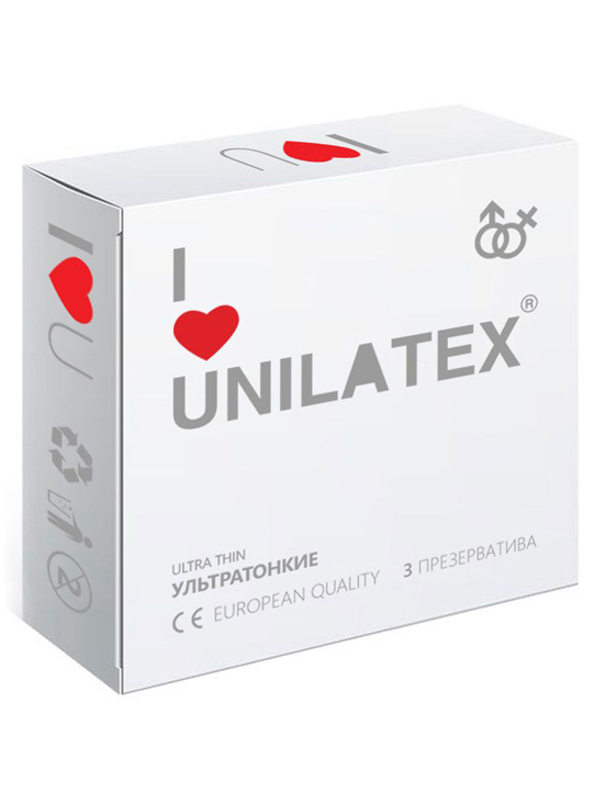 Презервативы Unilatex Ultra Thin, ультратонкие, 3 шт.