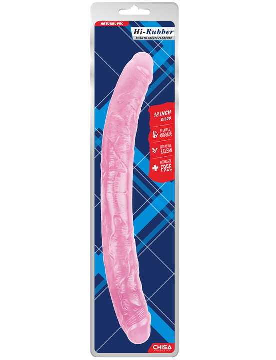 Фаллоимитатор сдвоенный, розовый, 47x460 мм