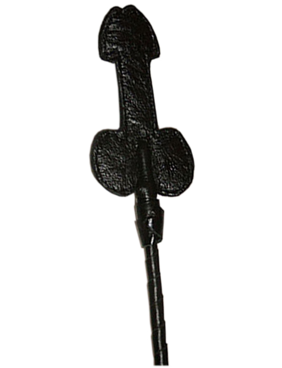 Стек витой, наконечник «фаллос», короткий, чёрный, 700 мм