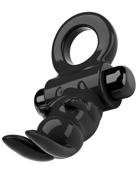 Виброкольцо зайчик, 10 режимов, TPR, d24x44 мм