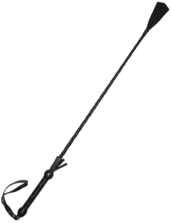 Стек с плетёной ручкой, наконечник «хлопушка», чёрный, 825 мм