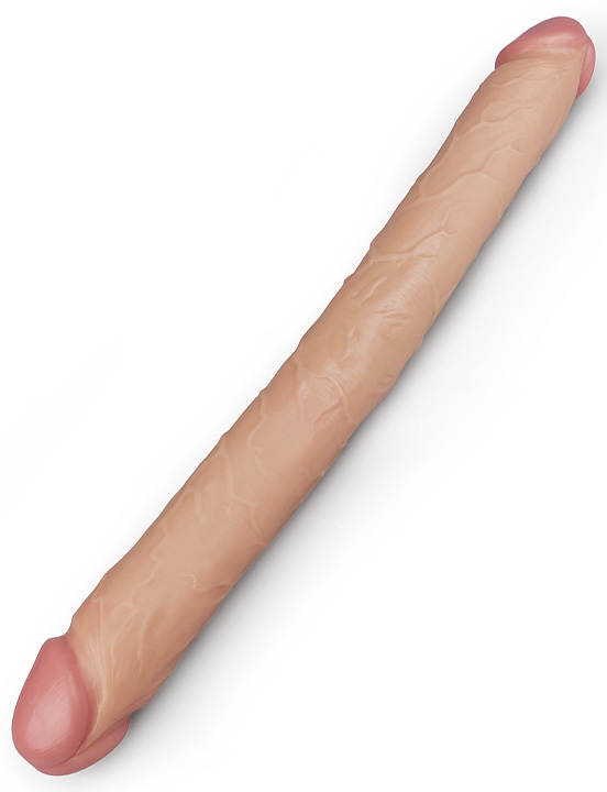 Фаллоимитатор двусторонний King size Realistic Slim Ultra Double Dildo, телесный, 45x450 мм